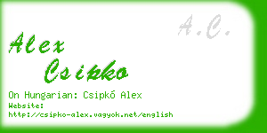 alex csipko business card