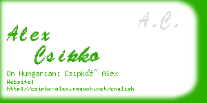 alex csipko business card